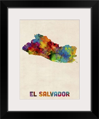 El Salvador Watercolor Map
