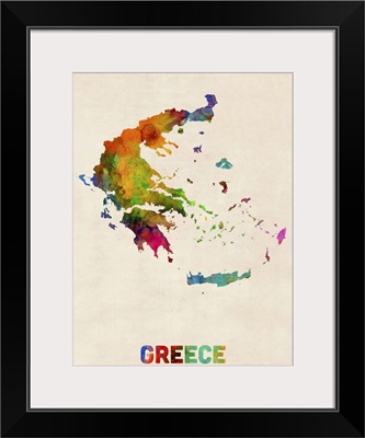 Greece Watercolor Map