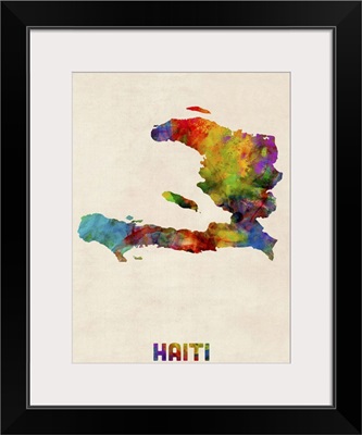 Haiti Watercolor Map
