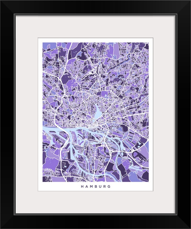 City street map of Hamburg, Germany