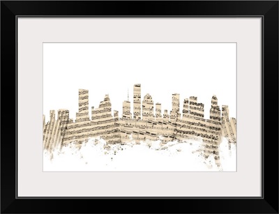Houston Texas Skyline Sheet Music Cityscape