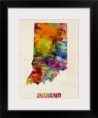 Indiana Watercolor Map