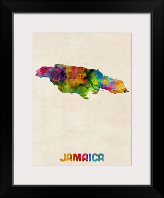 Jamaica Watercolor Map