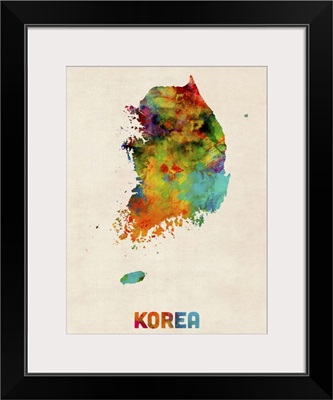 Korea Watercolor Map