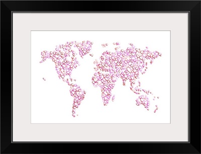 Love Hearts Map of the World Map