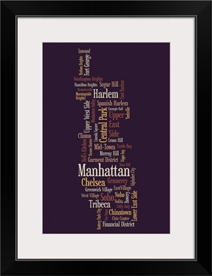 Manhattan New York Typographic Map