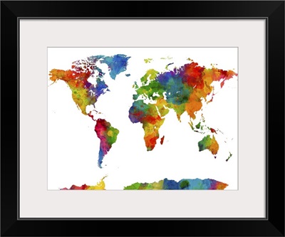 Map of the World Watercolor