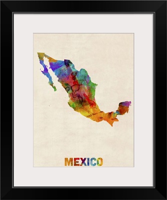 Mexico Watercolor Map