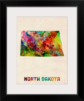 North Dakota Watercolor Map