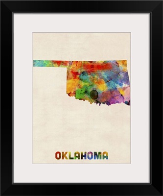 Oklahoma Watercolor Map