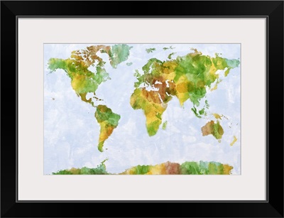 Paint map of the world - green