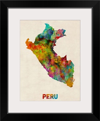 Peru Watercolor Map