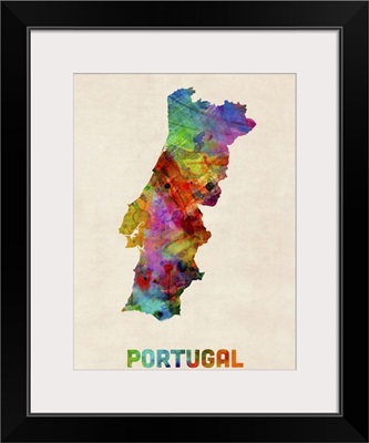 Portugal Watercolor Map