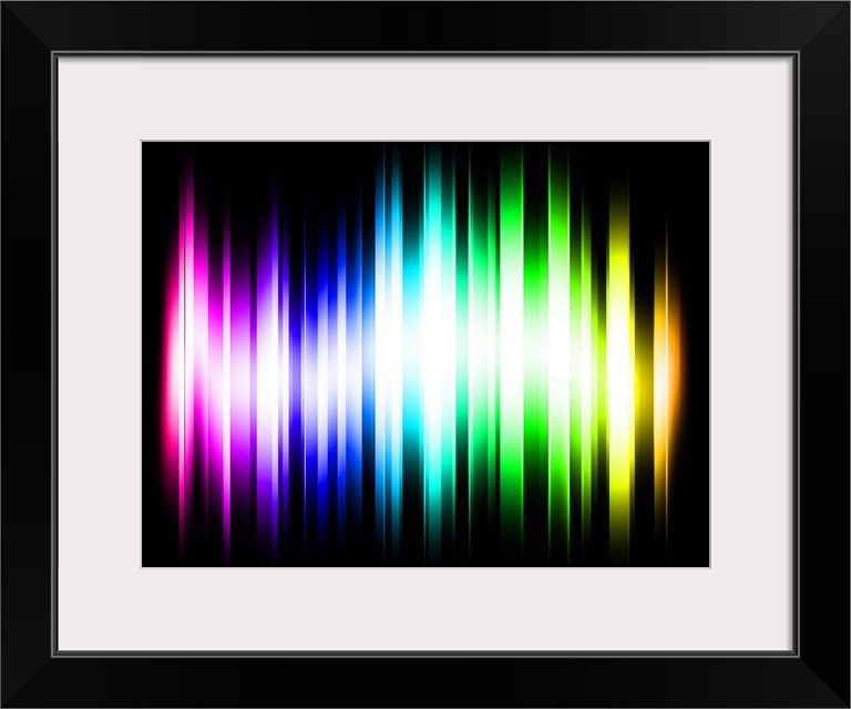 Abstract Rainbow Spectrum Light Rays, Digital Art