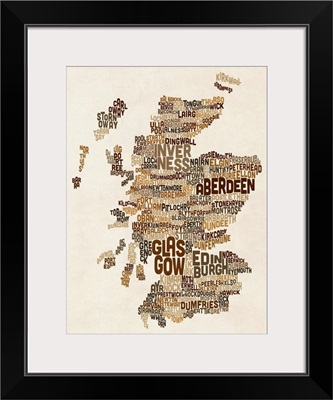 Scotland Typography Text Map