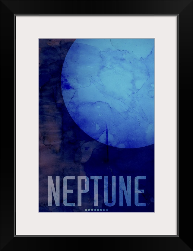 The Planet Neptune, number 8 in a set of 9 prints featuring the planets of our Solar System. Neptune is the eighth and far...