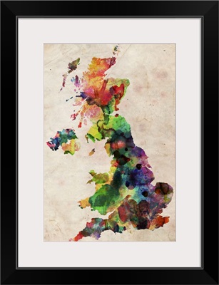 United Kingdom Watercolor Map