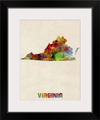 Virginia Watercolor Map