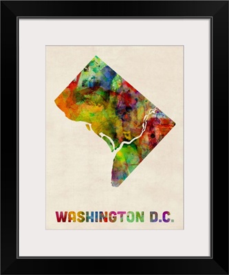Washington DC, District of Columbia Watercolor Map