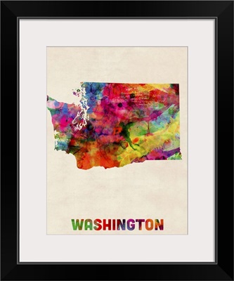 Washington Watercolor Map
