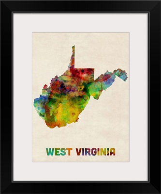 West Virginia Watercolor Map