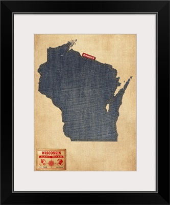 Wisconsin Map Denim Jeans Style
