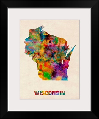 Wisconsin Watercolor Map