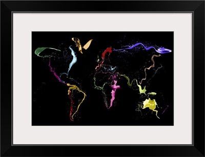 World Map Abstract Paint