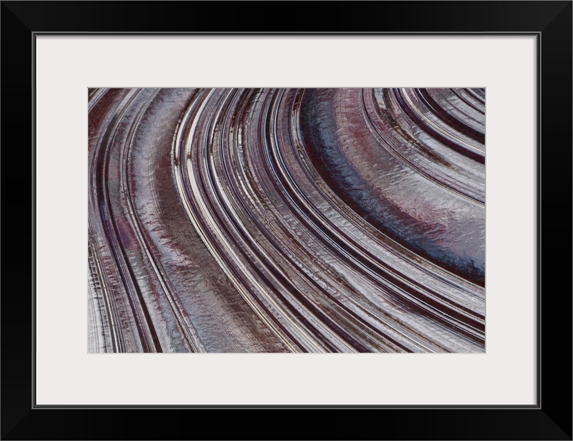 Abstract photo on canvas of curving indentions.