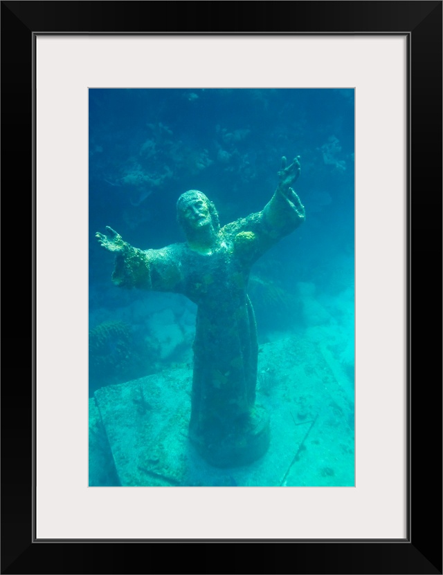 Christ of the Deep statue in a coral reef state park in the Keys.