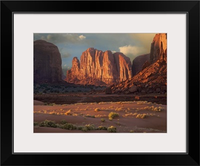 Camel Butte rising from the desert floor, Monument Valley, Arizona