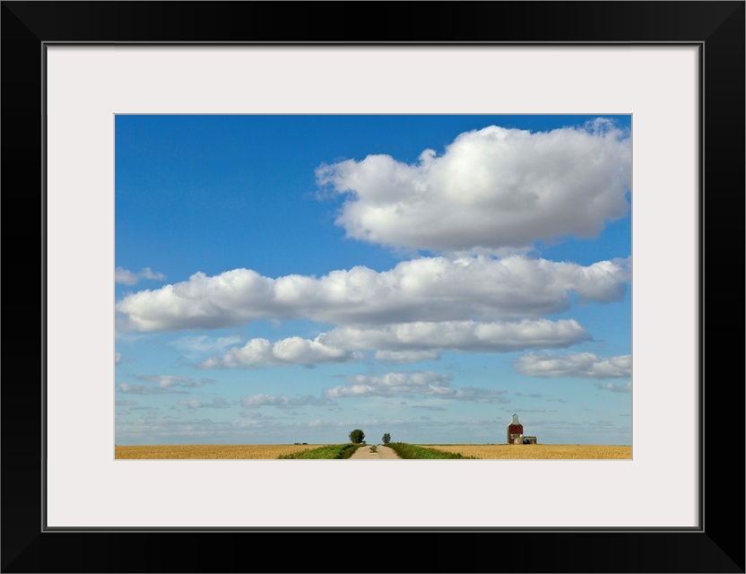 Dirt Road and Grain Elevator Williston Basin North Dakota