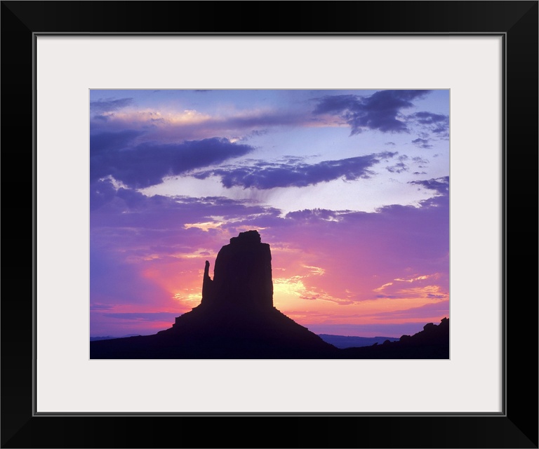 East and West Mittens, buttes at sunrise, Monument Valley, Arizona