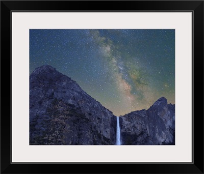 Milky Way Over Bridal Veil Falls, Yosemite Valley, Yosemite National Park, California