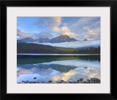 Pyramid Mountain and forest reflected in Patricia Lake, Jasper National Park, Canada