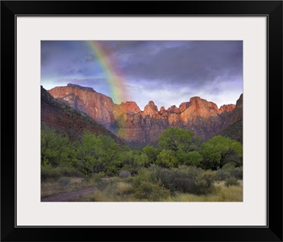 Rainbow At Towers Of The Virgin, Zion National Park, Utah