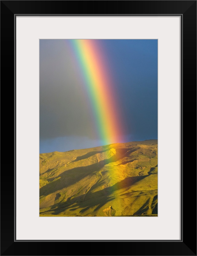 Rainbow over valley, Andes, Los Glaciares National Park, Patagonia, Argentina