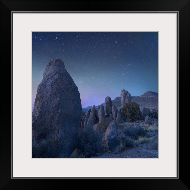 Rock formations at night, City of Rocks State Park, New Mexico