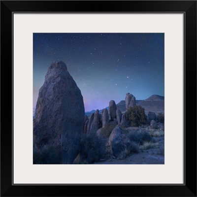 Rock Formations At Night, City Of Rocks State Park, New Mexico