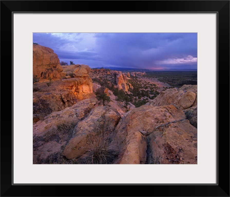 Rocky outcroppings in El Malpais National Monument, New Mexico