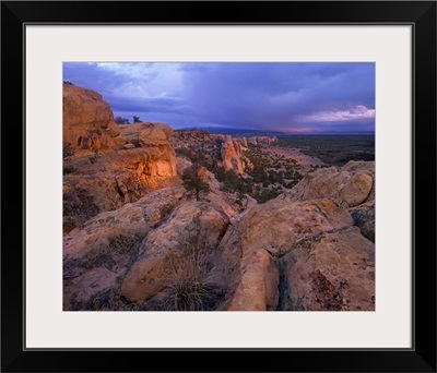 Rocky outcroppings in El Malpais National Monument, New Mexico