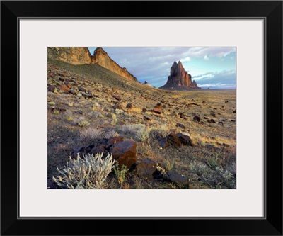 Shiprock, the basalt core of an extinct volcano, New Mexico