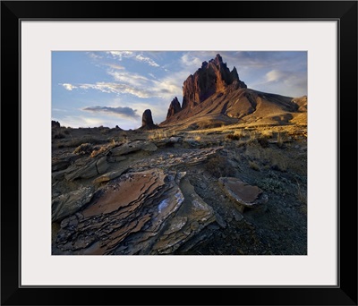 Shiprock, the basalt core of an extinct volcano, New Mexico