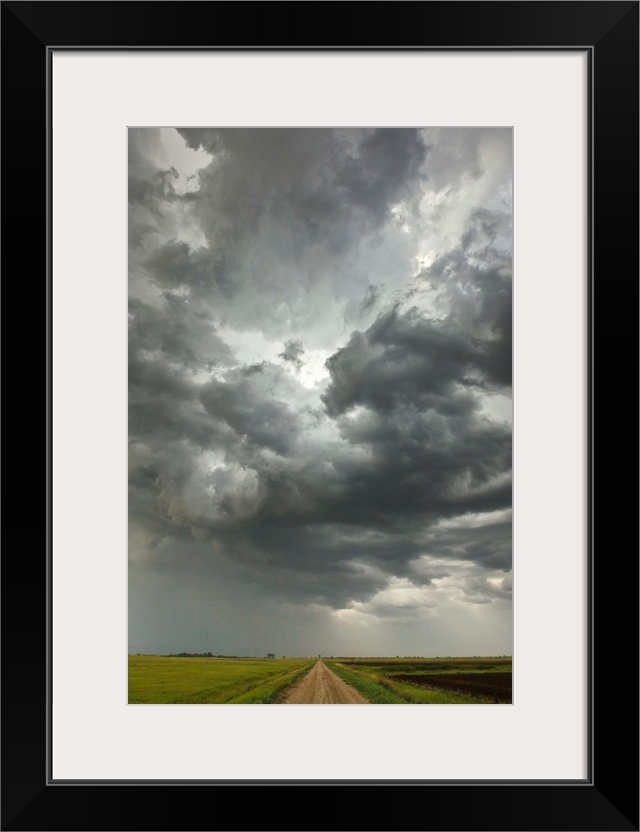 Sunset Storm clouds Billowing Over Prairie North Dakota