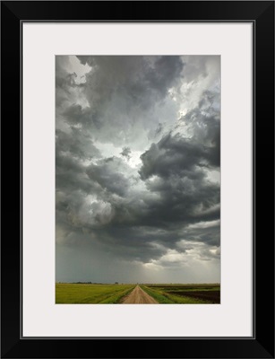 Sunset Storm clouds Billowing Over Prairie North Dakota