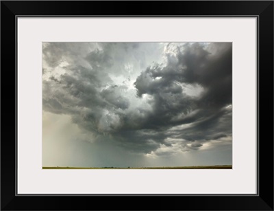 Sunset Storm clouds Billowing Over Prairie North Dakota