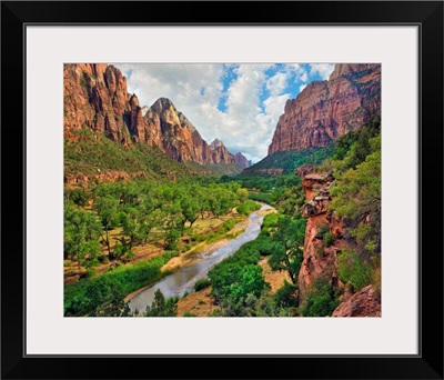 Zion Canyon And Virgin River, Zion National Park, Utah