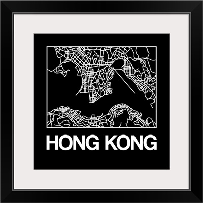 Black Map of Hong Kong