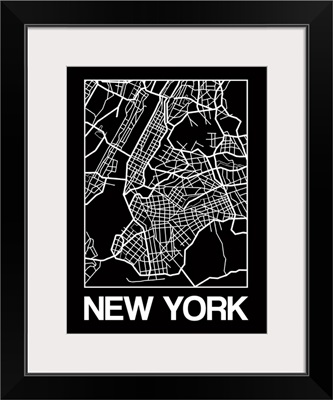 Black Map of New York
