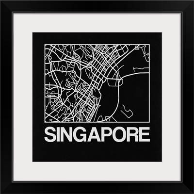 Black Map of Singapore